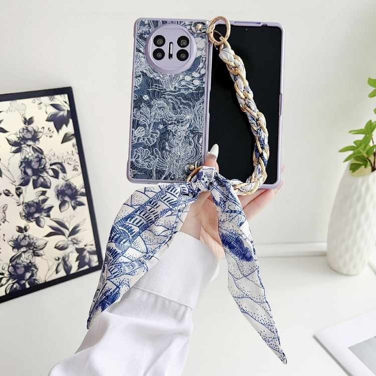 For Huawei Mate X3 / X5 Embroidery Style DIY Full Coverage Phone Case with Scarf / Bracelet