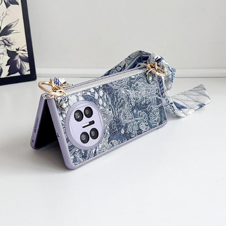 For Huawei Mate X3 / X5 Embroidery Style DIY Full Coverage Phone Case with Scarf / Bracelet