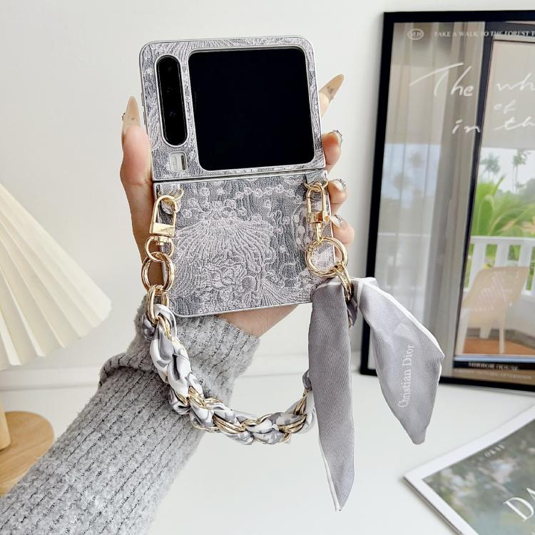 For Huawei Pura X Embroidery Style DIY Full Coverage Phone Case with Scarf / Bracelet