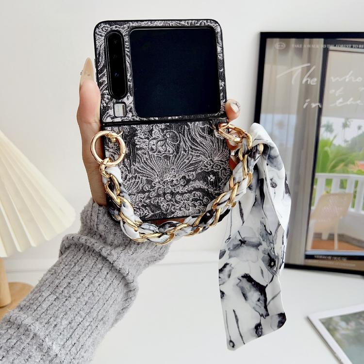 For Huawei Pura X Embroidery Style DIY Full Coverage Phone Case with Scarf / Bracelet