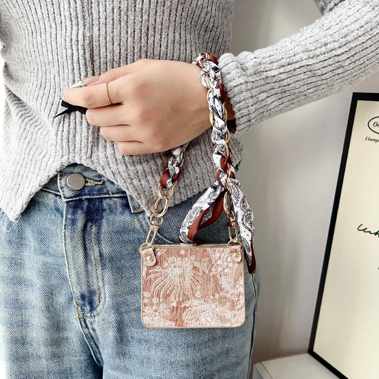 For Huawei Pura X Embroidery Style DIY Full Coverage Phone Case with Scarf / Bracelet