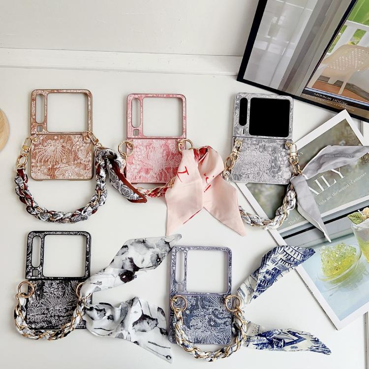 For Huawei Pura X Embroidery Style DIY Full Coverage Phone Case with Scarf / Bracelet