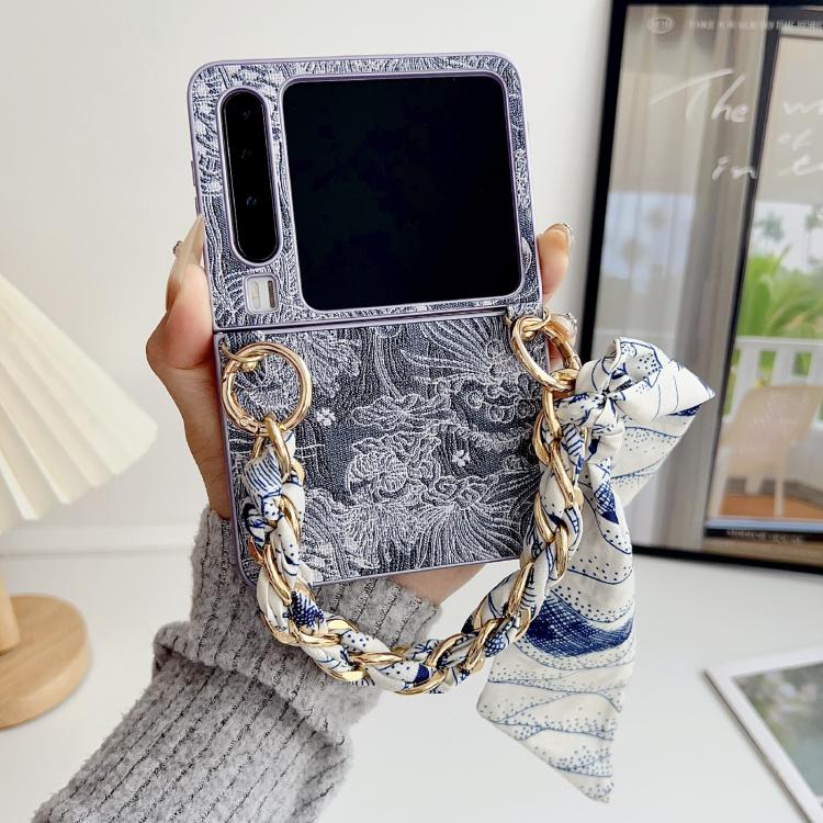 For Huawei Pura X Embroidery Style DIY Full Coverage Phone Case with Scarf / Bracelet