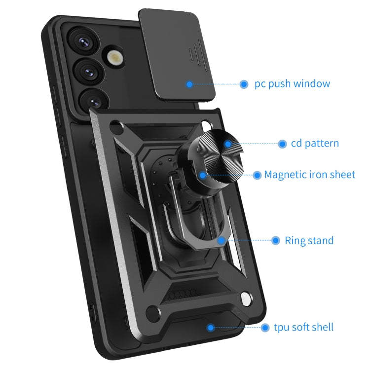 For Samsung Galaxy S25 5G Sliding Camera Cover Design TPU+PC Phone Case