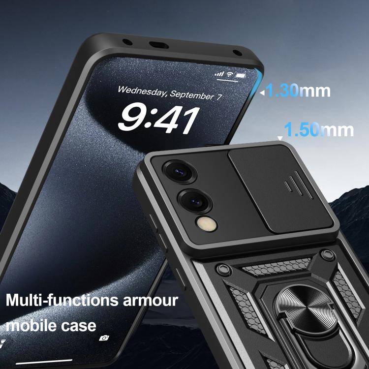 For Samsung Galaxy S25 Edge 5G Sliding Camera Cover Design TPU+PC Phone Case