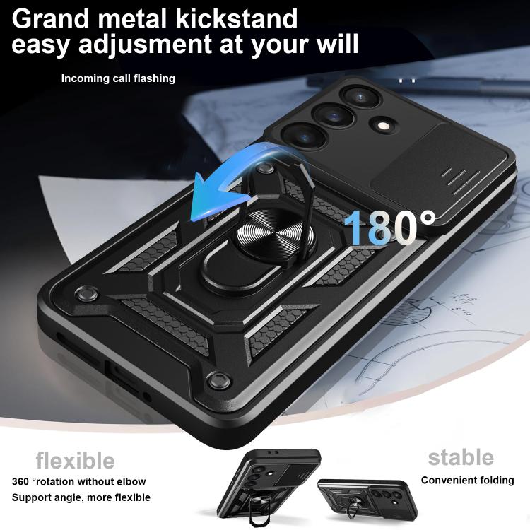 For Samsung Galaxy S25 FE 5G Sliding Camera Cover Design TPU+PC Phone Case