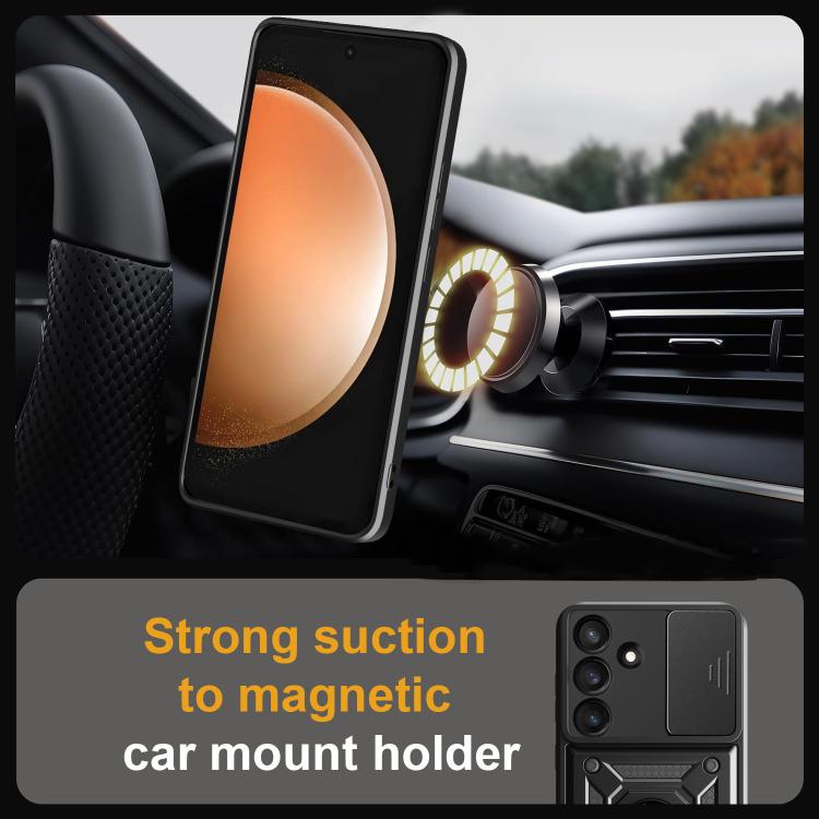 For Samsung Galaxy S25 FE 5G Sliding Camera Cover Design TPU+PC Phone Case