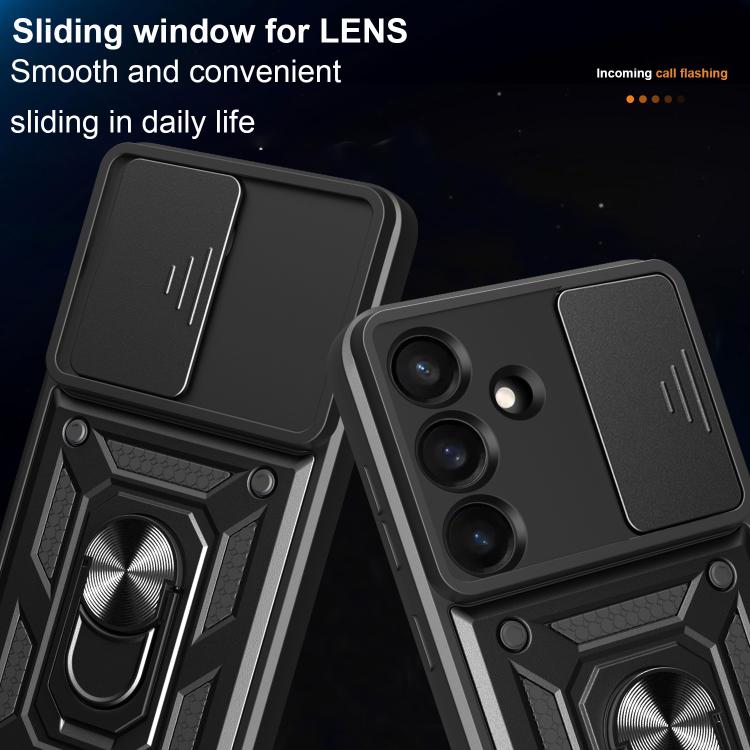 For Samsung Galaxy S25 FE 5G Sliding Camera Cover Design TPU+PC Phone Case
