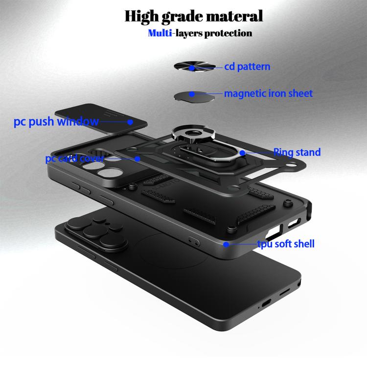 For Samsung Galaxy S26 Ultra 5G Sliding Camera Cover Design TPU+PC Phone Case