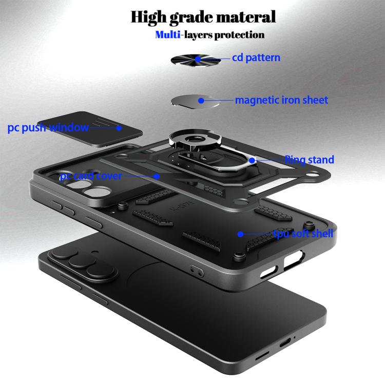 For Samsung Galaxy S26+ 5G Sliding Camera Cover Design TPU+PC Phone Case
