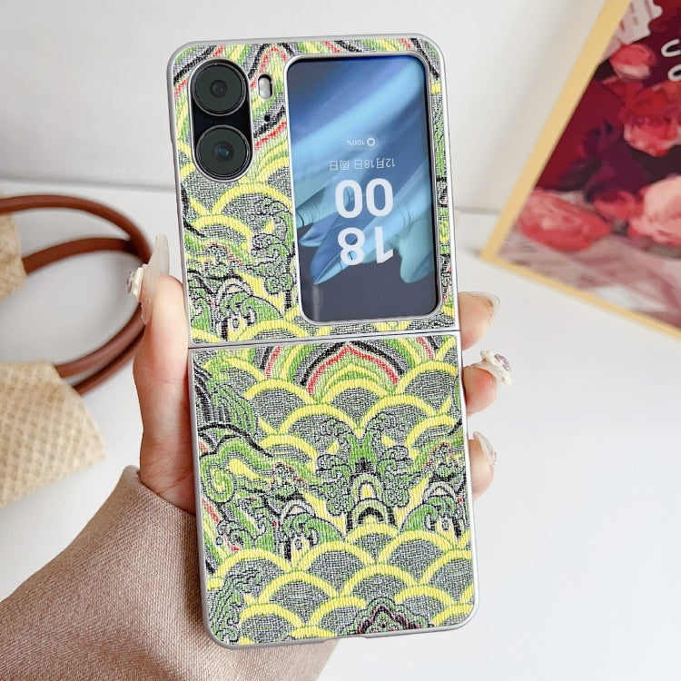 For OPPO Find N2 Flip Propitious Clouds Embroidery Full Coverage Phone Case