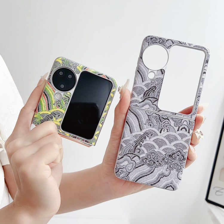 For OPPO Find N2 Flip Propitious Clouds Embroidery Full Coverage Phone Case