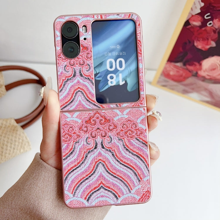 For OPPO Find N2 Flip Propitious Clouds Embroidery Full Coverage Phone Case