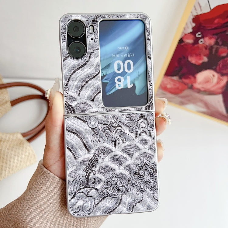 For OPPO Find N2 Flip Propitious Clouds Embroidery Full Coverage Phone Case