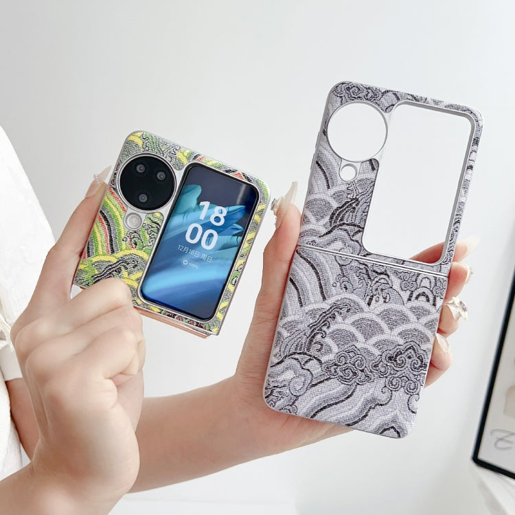 For OPPO Find N3 Flip Propitious Clouds Embroidery Full Coverage Phone Case