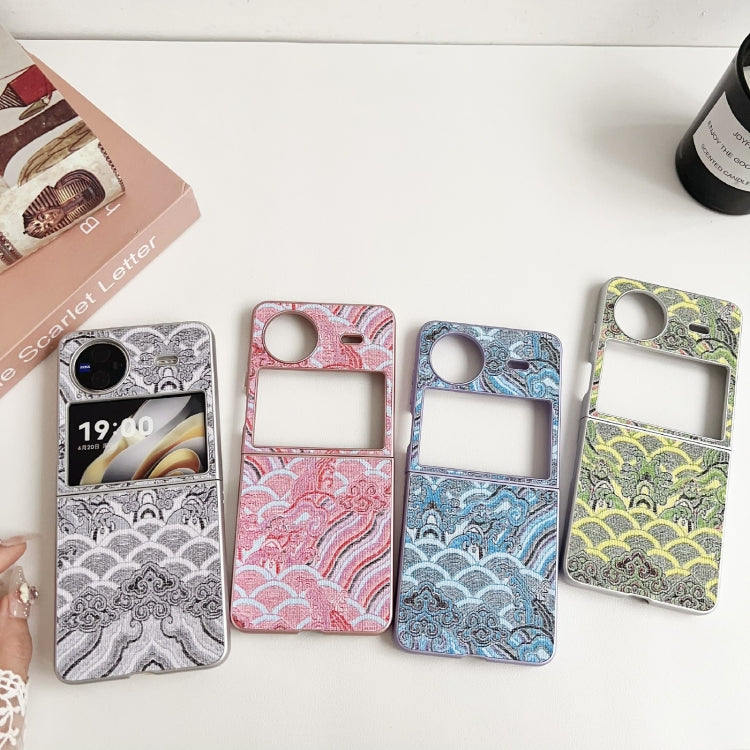For vivo X Flip Propitious Clouds Embroidery Full Coverage Phone Case