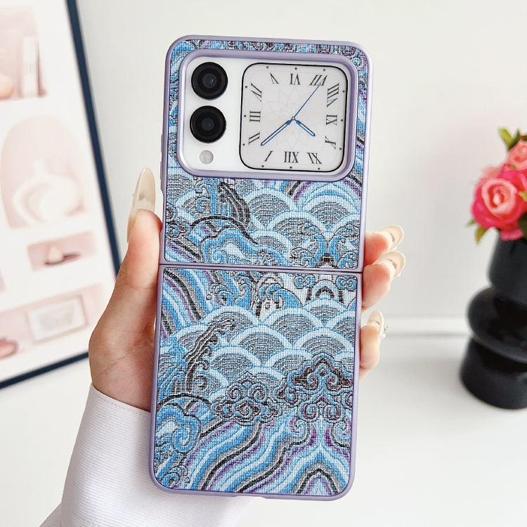 For Huawei nova Flip Propitious Clouds Embroidery Full Coverage Phone Case