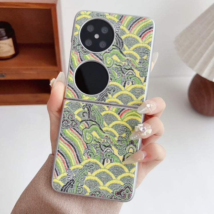 For Huawei Pocket 2 Propitious Clouds Embroidery Full Coverage Phone Case