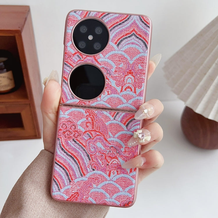 For Huawei Pocket 2 Propitious Clouds Embroidery Full Coverage Phone Case