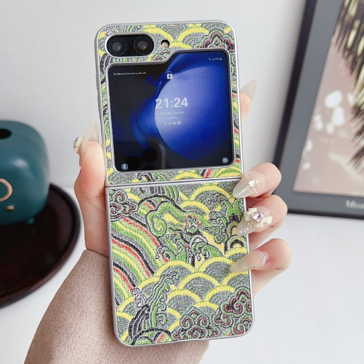 For Samsung Galaxy Z Flip5 Propitious Clouds Embroidery Full Coverage Phone Case