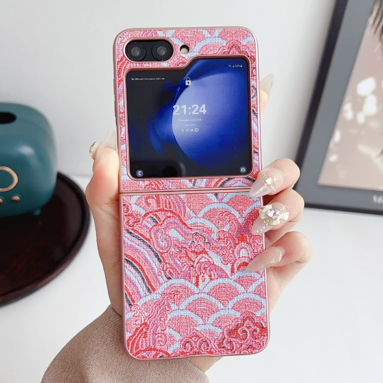 For Samsung Galaxy Z Flip5 Propitious Clouds Embroidery Full Coverage Phone Case