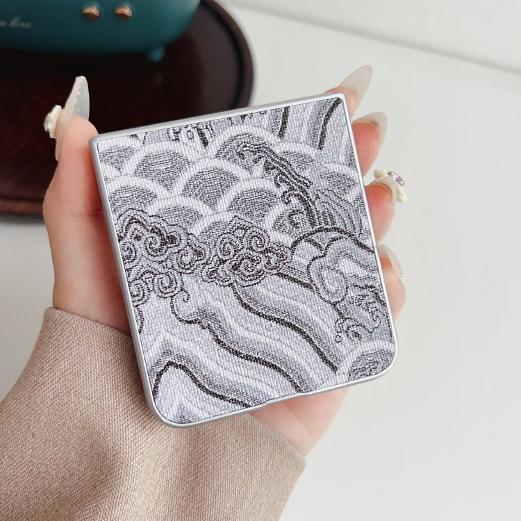 For Samsung Galaxy Z Flip5 Propitious Clouds Embroidery Full Coverage Phone Case