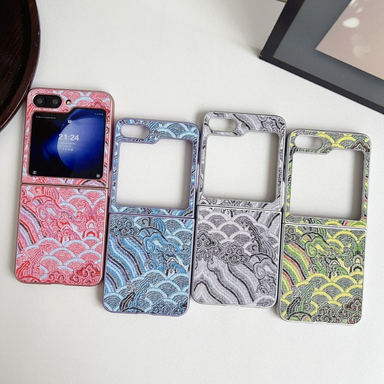 For Samsung Galaxy Z Flip5 Propitious Clouds Embroidery Full Coverage Phone Case