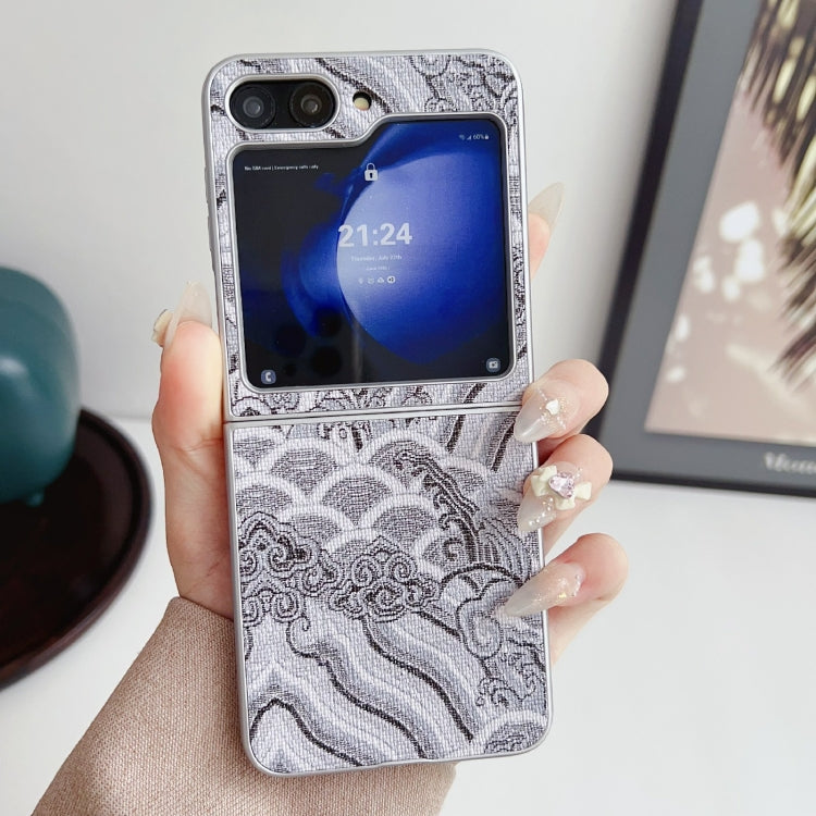 For Samsung Galaxy Z Flip5 Propitious Clouds Embroidery Full Coverage Phone Case