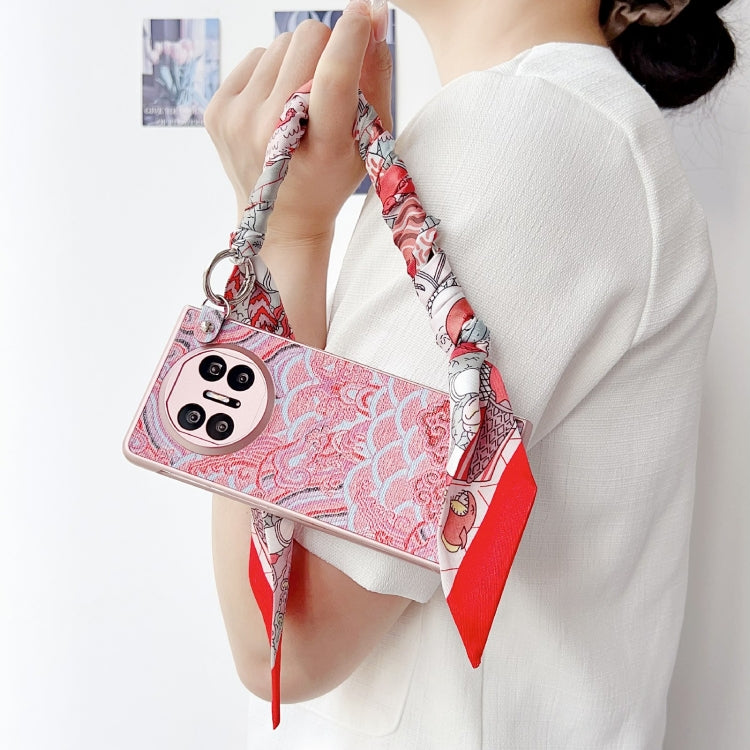 For Huawei Mate X3 / X5 Propitious Clouds Embroidery Full Coverage Phone Case with Scarf / Bracelet