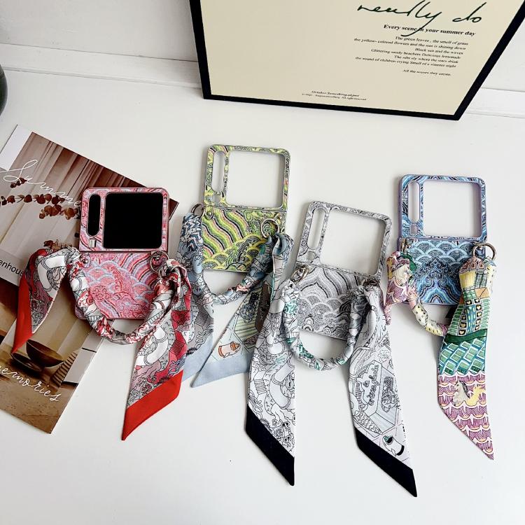 For Huawei Pura X Propitious Clouds Embroidery Full Coverage Phone Case with Scarf / Bracelet