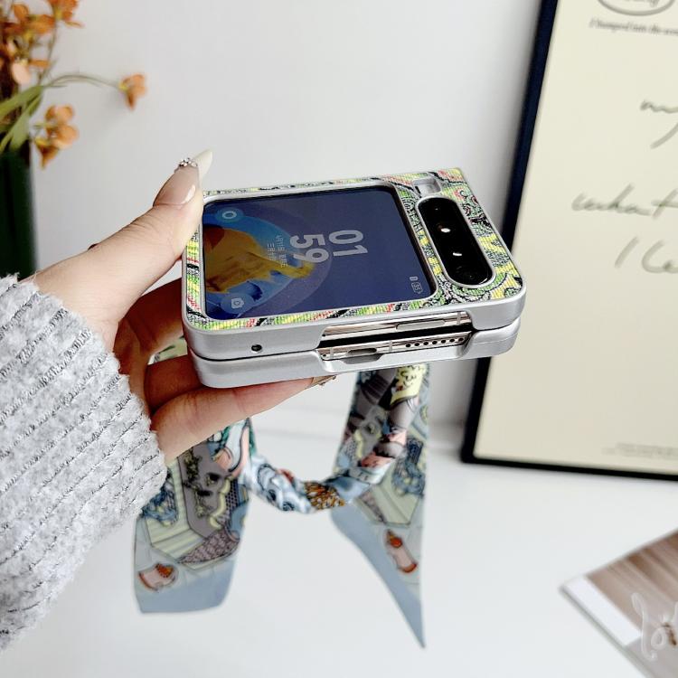 For Huawei Pura X Propitious Clouds Embroidery Full Coverage Phone Case with Scarf / Bracelet