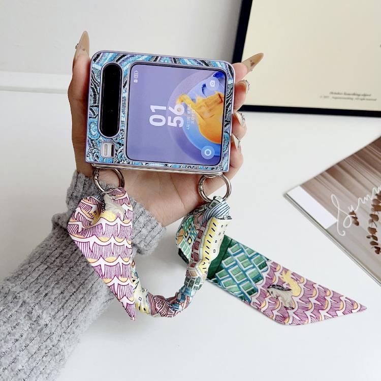 For Huawei Pura X Propitious Clouds Embroidery Full Coverage Phone Case with Scarf / Bracelet