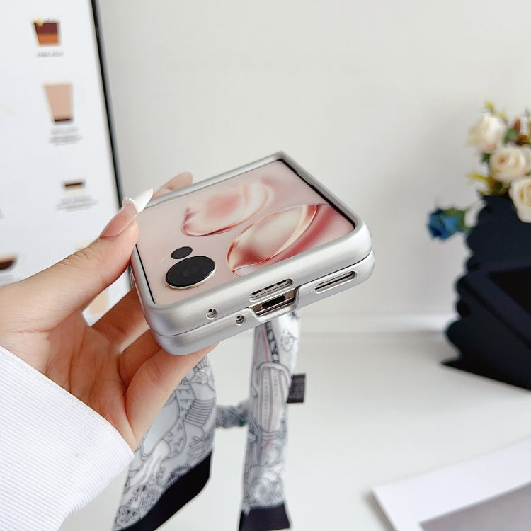 For Honor Magic V Flip Propitious Clouds Embroidery Full Coverage Phone Case with Scarf / Bracelet