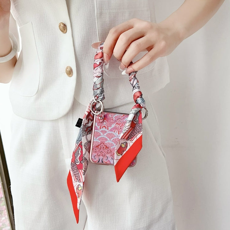 For Xiaomi Mix Flip Propitious Clouds Embroidery Full Coverage Phone Case with Scarf / Bracelet