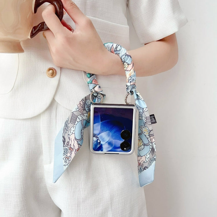 For Xiaomi Mix Flip Propitious Clouds Embroidery Full Coverage Phone Case with Scarf / Bracelet