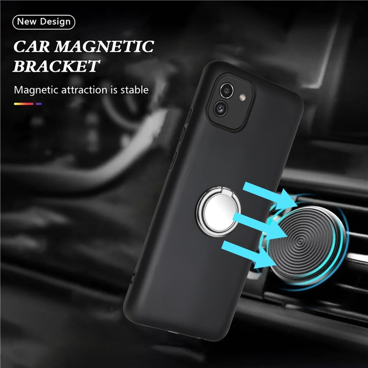 For Samsung Galaxy A03 164mm US Matte Ring Holder TPU Phone Case