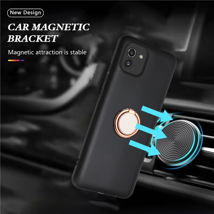 For Samsung Galaxy A03 166mm EU Matte Ring Holder TPU Phone Case