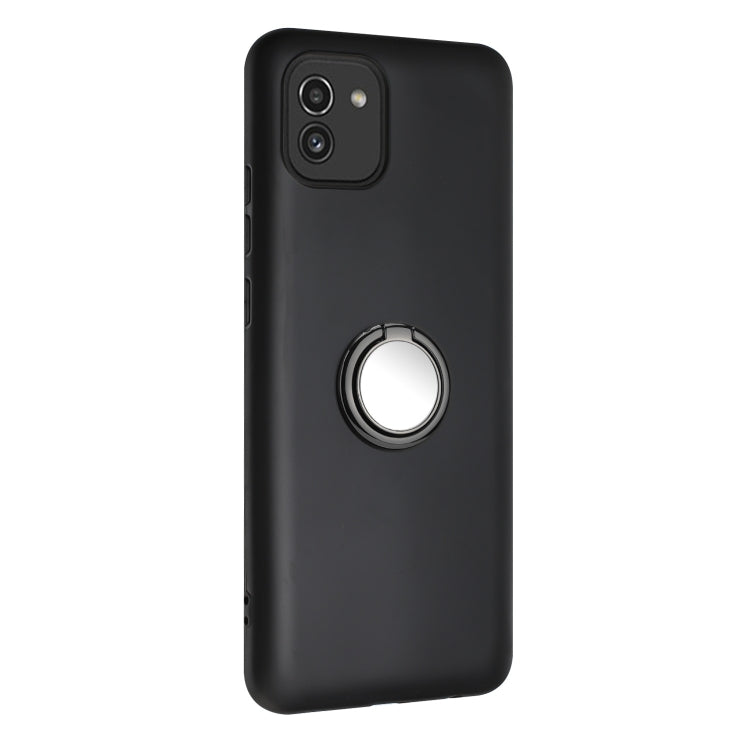 For Samsung Galaxy A03 166mm EU Matte Ring Holder TPU Phone Case