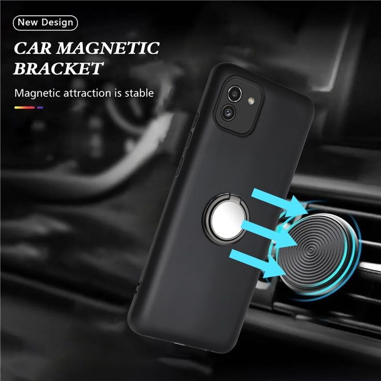 For Samsung Galaxy A03 166mm EU Matte Ring Holder TPU Phone Case