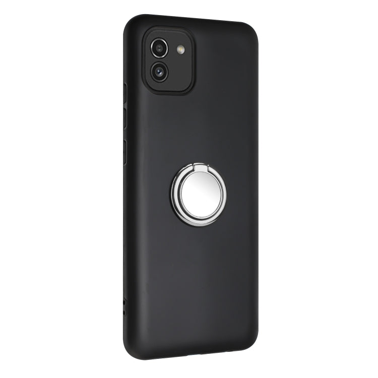 For Samsung Galaxy A03 166mm EU Matte Ring Holder TPU Phone Case