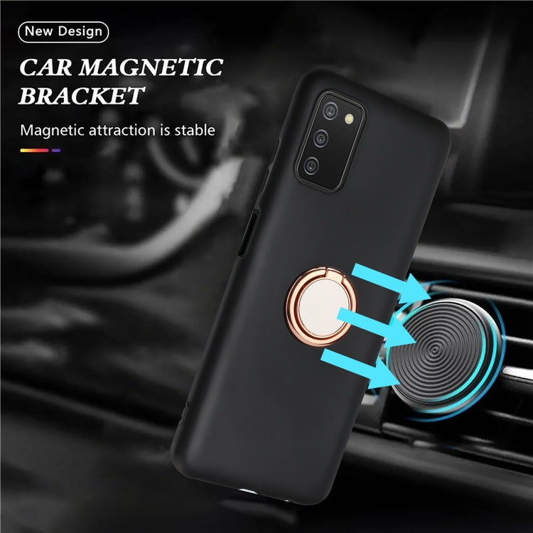 For Samsung Galaxy A03s 166mm EU Matte Ring Holder TPU Phone Case
