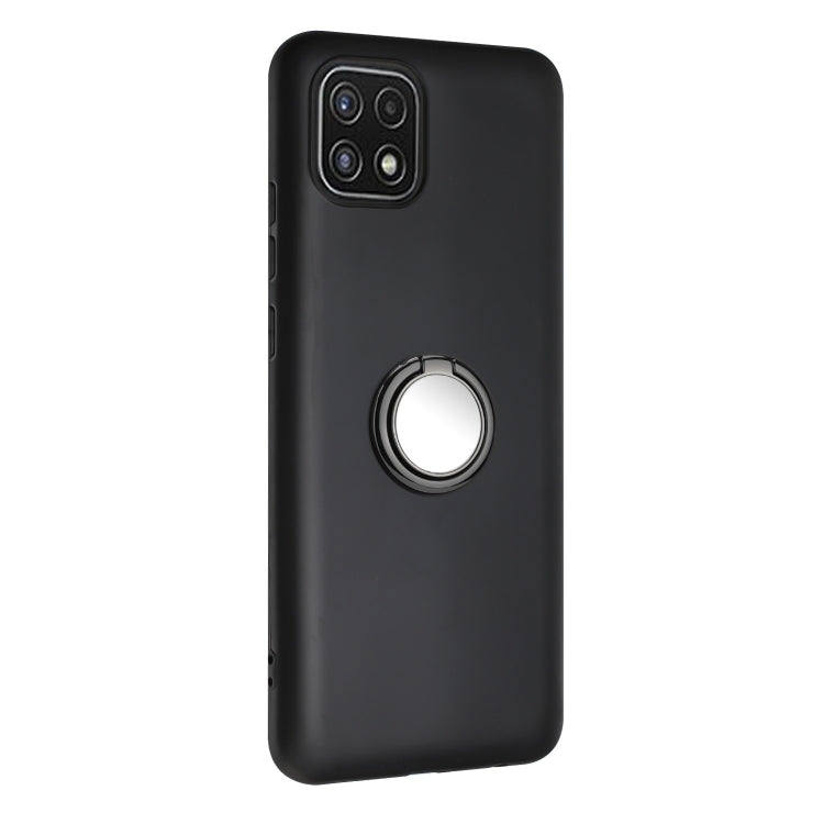 For Samsung Galaxy A22 5G Matte Ring Holder TPU Phone Case