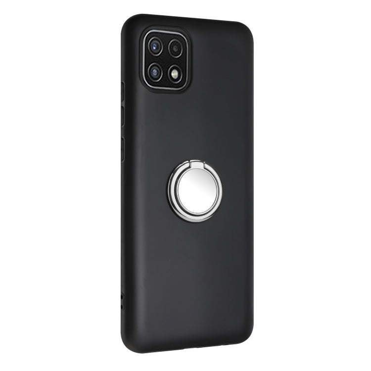 For Samsung Galaxy A22 5G Matte Ring Holder TPU Phone Case