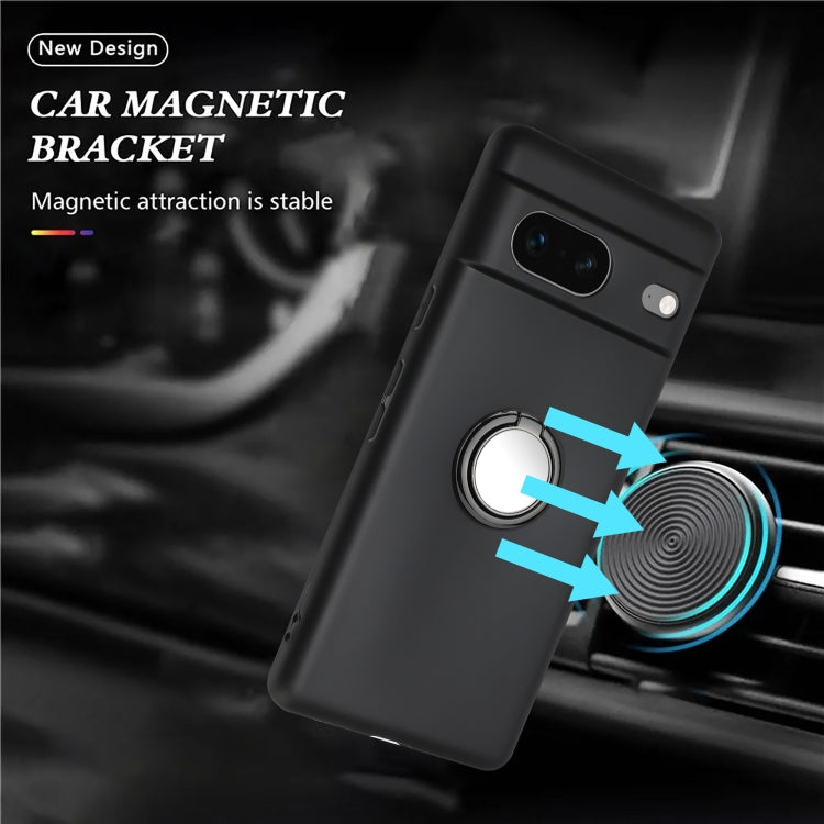 For Google Pixel 7 Matte Ring Holder TPU Phone Case
