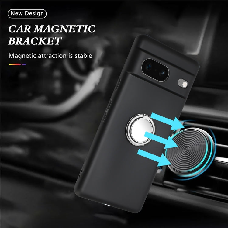 For Google Pixel 7 Matte Ring Holder TPU Phone Case