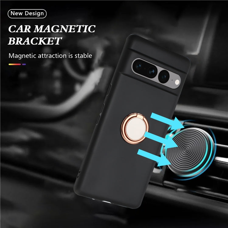 For Google Pixel 7 Pro Matte Ring Holder TPU Phone Case