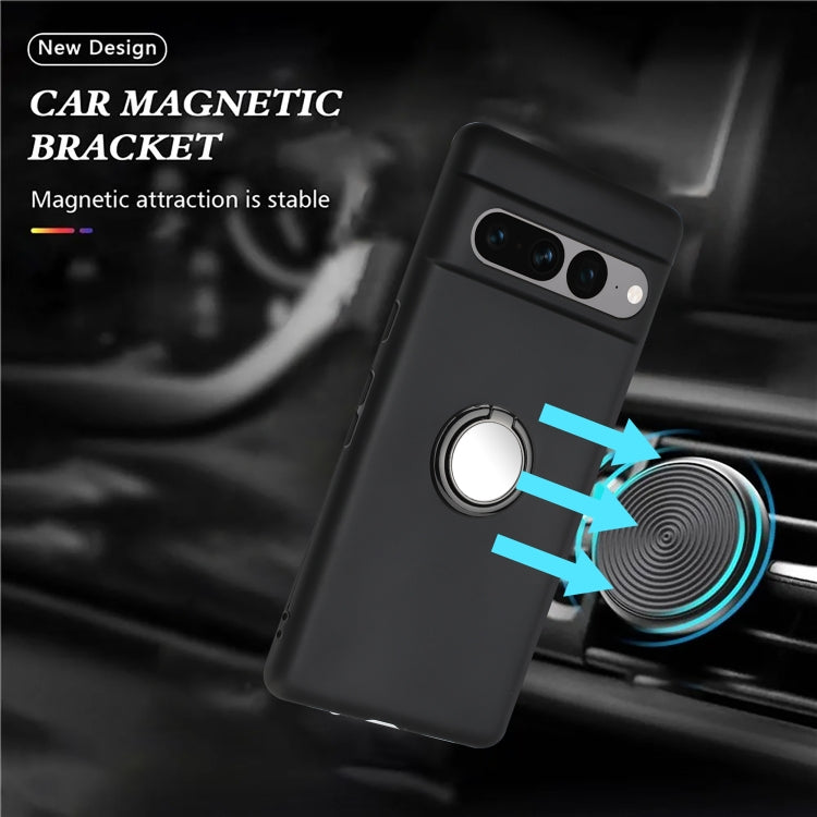 For Google Pixel 7 Pro Matte Ring Holder TPU Phone Case