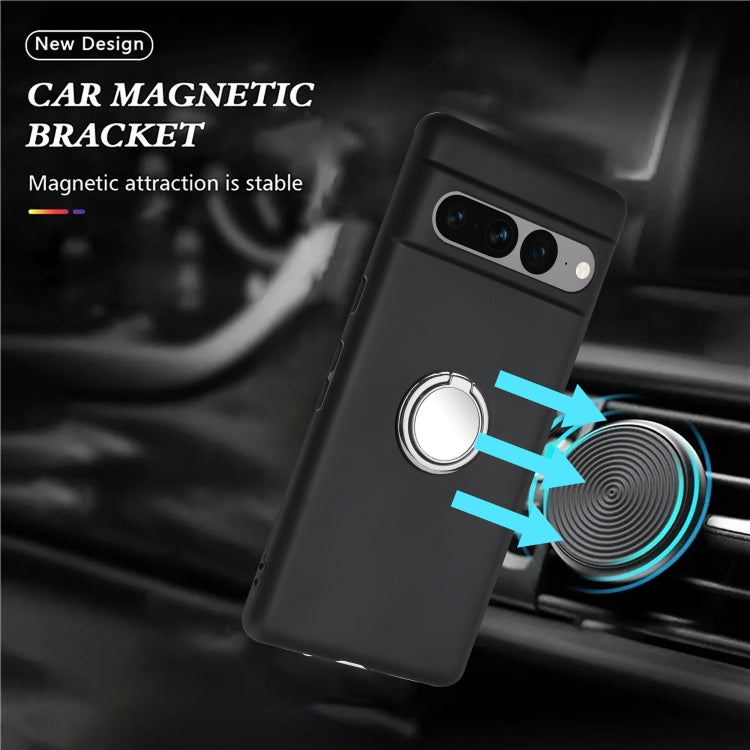 For Google Pixel 7 Pro Matte Ring Holder TPU Phone Case