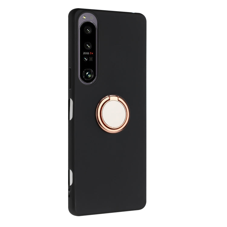 For Sony Xperia 1 IV Matte Ring Holder TPU Phone Case