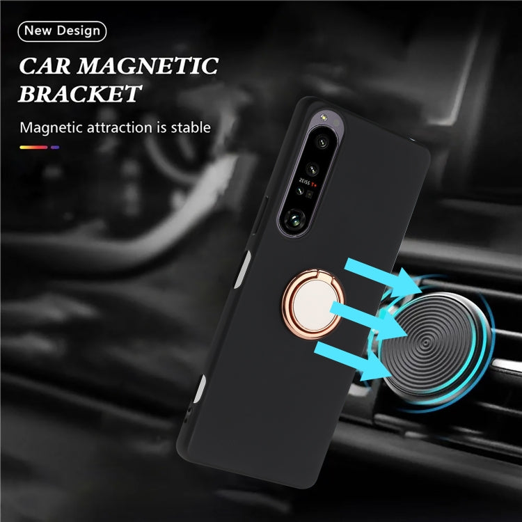 For Sony Xperia 1 IV Matte Ring Holder TPU Phone Case